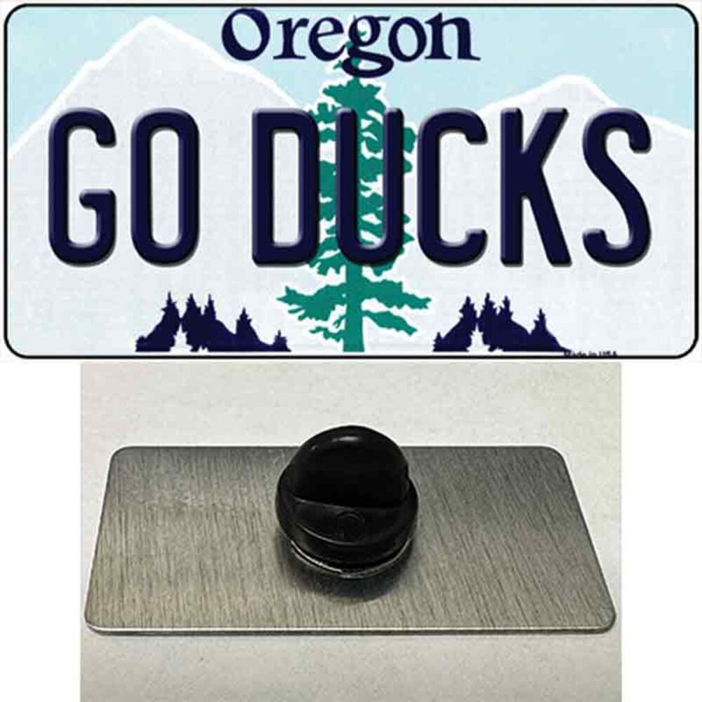 Go Ducks Hat Pin Tag Novelty Metal Backpack Retro Oregon Football New 1.5"x.75"